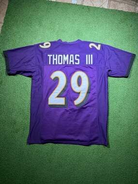 Baltimore Ravens Thomas III 29 Purple Football Jersey XL